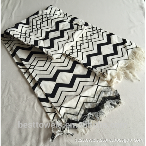 China supplier soft 100%cotton tassels fouta towel